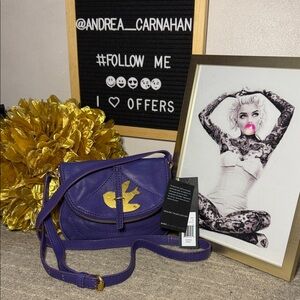 Marc By Marc Jacobs Purple Crossbody Bag with Gold Accent